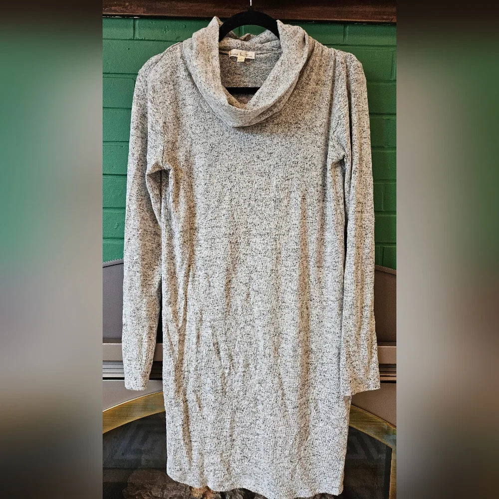 nine britton Heather Gray Knit Cowl Sweater Dress - Picture 2 of 3